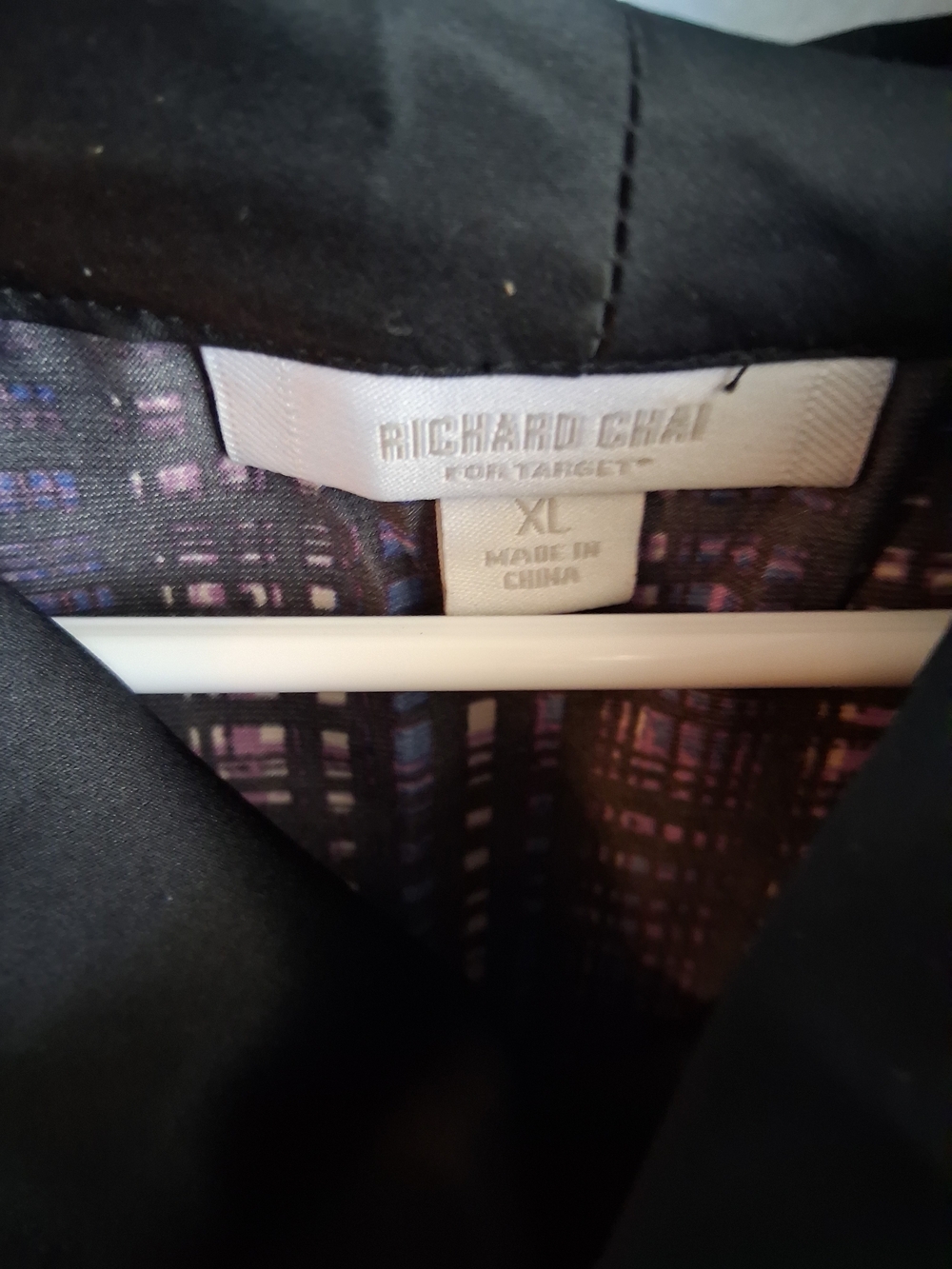 Richard Chai for Target Purple Plaid Cowl-Neck Tank Top with Black Accents - Picture 2 of 2